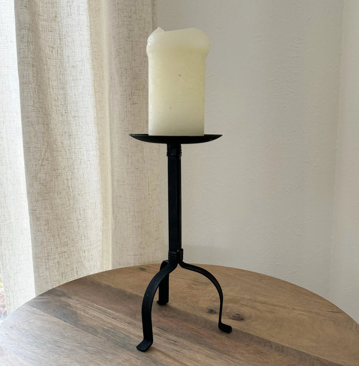 Black Iron Pillar Candle Holder Candle Holders Calla Collective