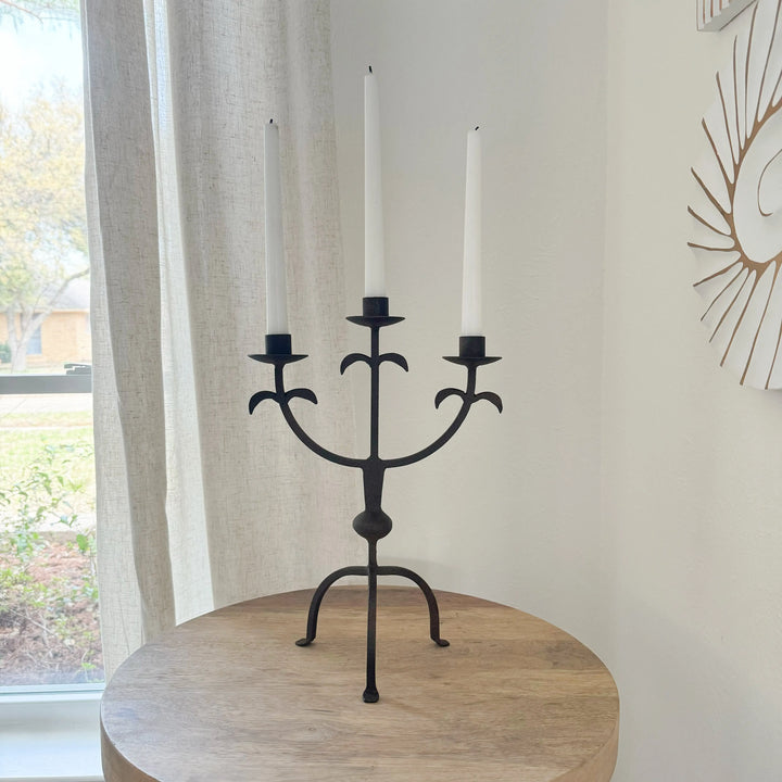 Iron Rusted Candelabra Candle Holders Calla Collective