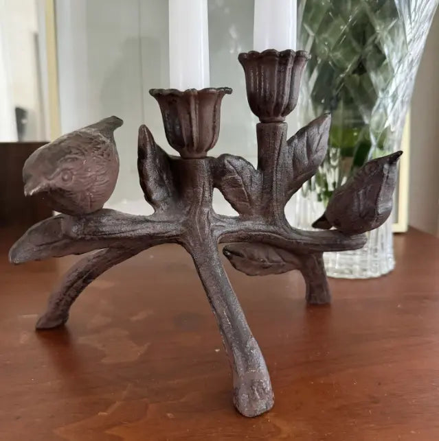 Solid Iron Bird Candle Holder Candle Holders Calla Collective
